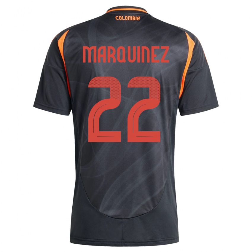 Børn Colombia Luis Marquinez #22 Sort Udebane Spillertrøjer 24-26 Trøje T-Shirt