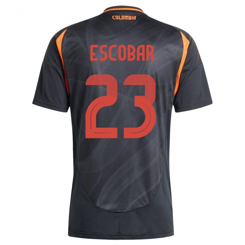 Børn Colombia Josen Escobar #23 Sort Udebane Spillertrøjer 24-26 Trøje T-Shirt