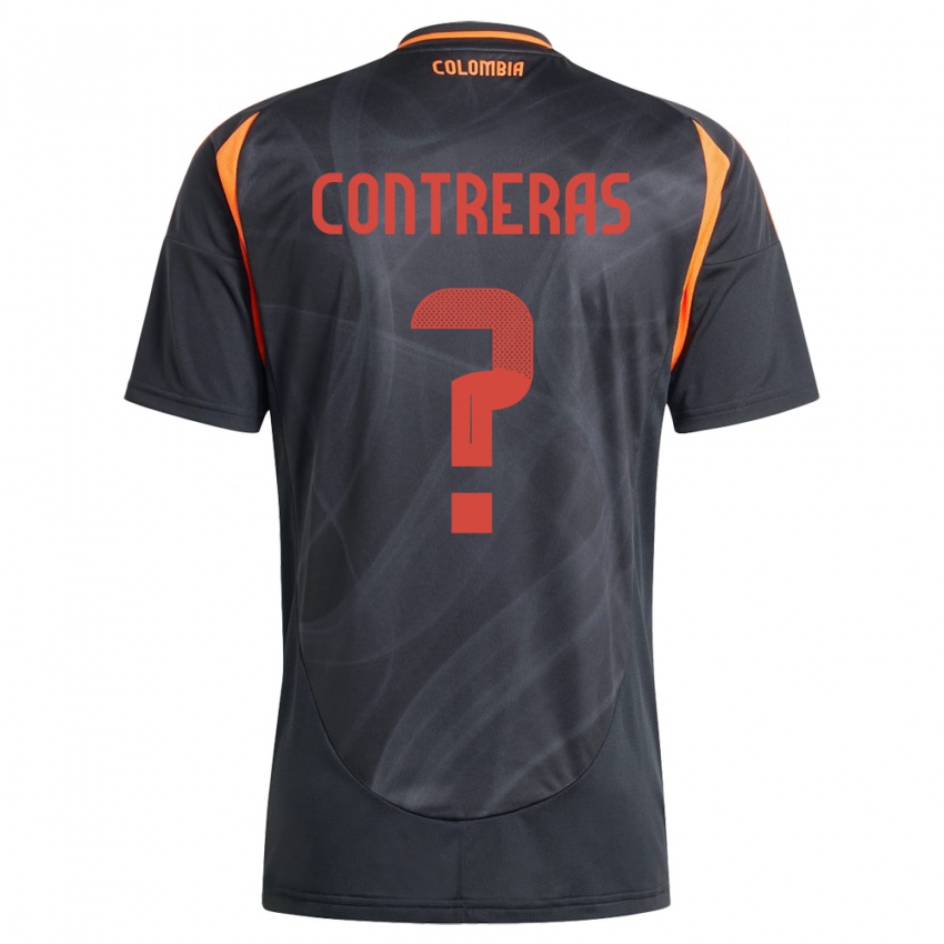 Børn Colombia David Contreras #0 Sort Udebane Spillertrøjer 24-26 Trøje T-Shirt