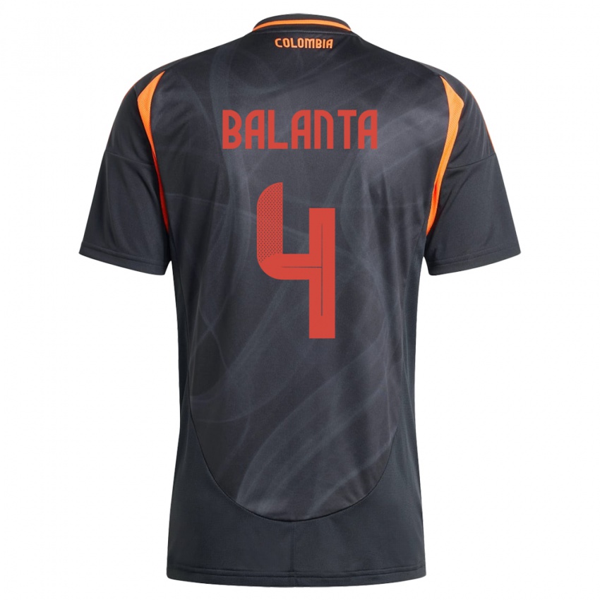 Børn Colombia Marlon Balanta #4 Sort Udebane Spillertrøjer 24-26 Trøje T-Shirt