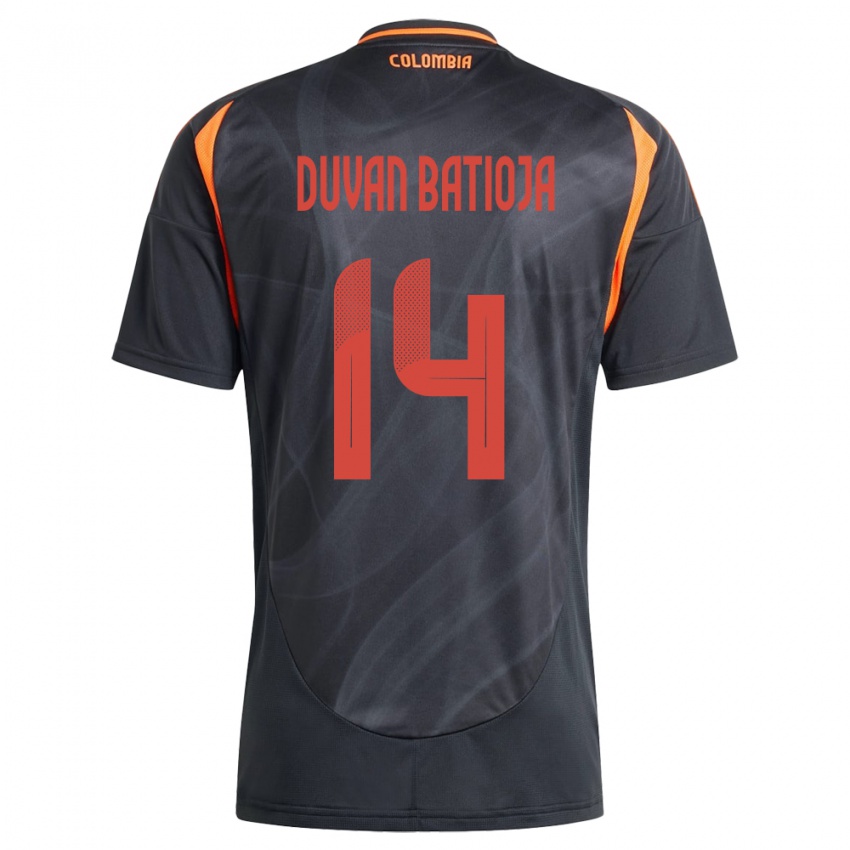 Børn Colombia Andy Duván Batioja #14 Sort Udebane Spillertrøjer 24-26 Trøje T-Shirt