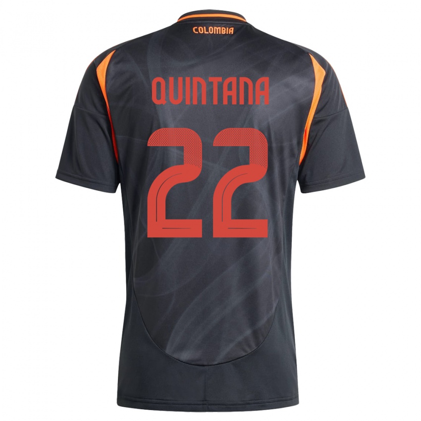 Børn Colombia Breiner Quintana #22 Sort Udebane Spillertrøjer 24-26 Trøje T-Shirt