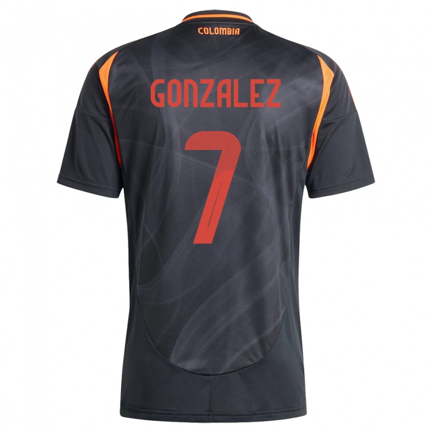 Børn Colombia Celis González #7 Sort Udebane Spillertrøjer 24-26 Trøje T-Shirt