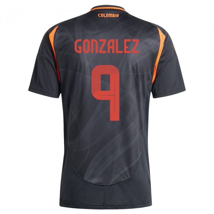 Børn Colombia Manuela González #9 Sort Udebane Spillertrøjer 24-26 Trøje T-Shirt