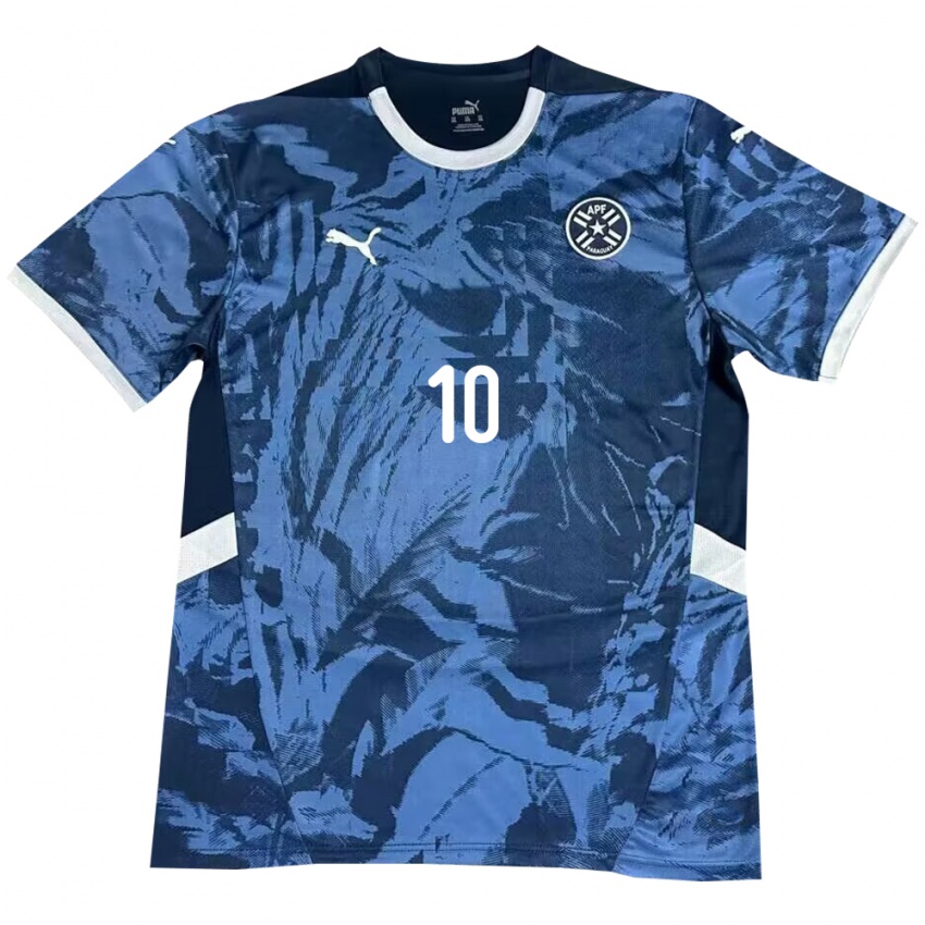 Børn Paraguay Wílder Viera #10 Blå Udebane Spillertrøjer 24-26 Trøje T-Shirt