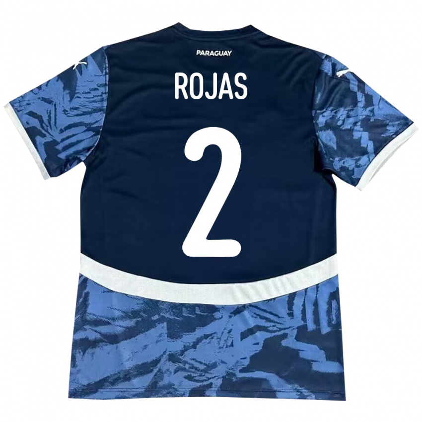 Børn Paraguay Robert Rojas #2 Blå Udebane Spillertrøjer 24-26 Trøje T-Shirt