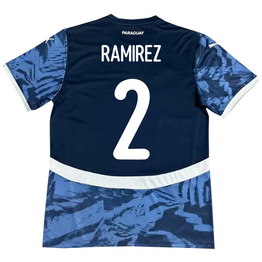 Børn Paraguay Iván Ramírez #2 Blå Udebane Spillertrøjer 24-26 Trøje T-Shirt