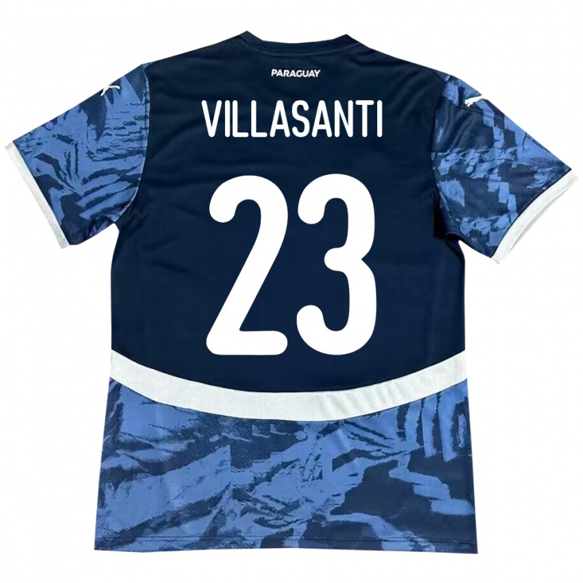 Børn Paraguay Mathías Villasanti #23 Blå Udebane Spillertrøjer 24-26 Trøje T-Shirt