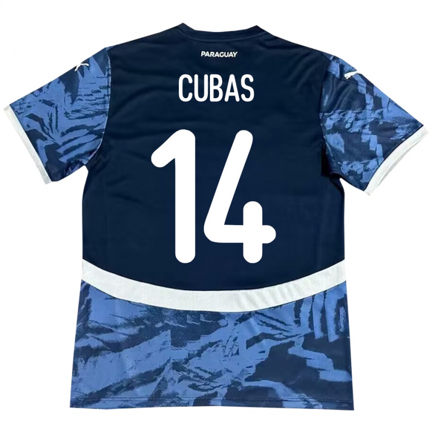 Børn Paraguay Andrés Cubas #14 Blå Udebane Spillertrøjer 24-26 Trøje T-Shirt