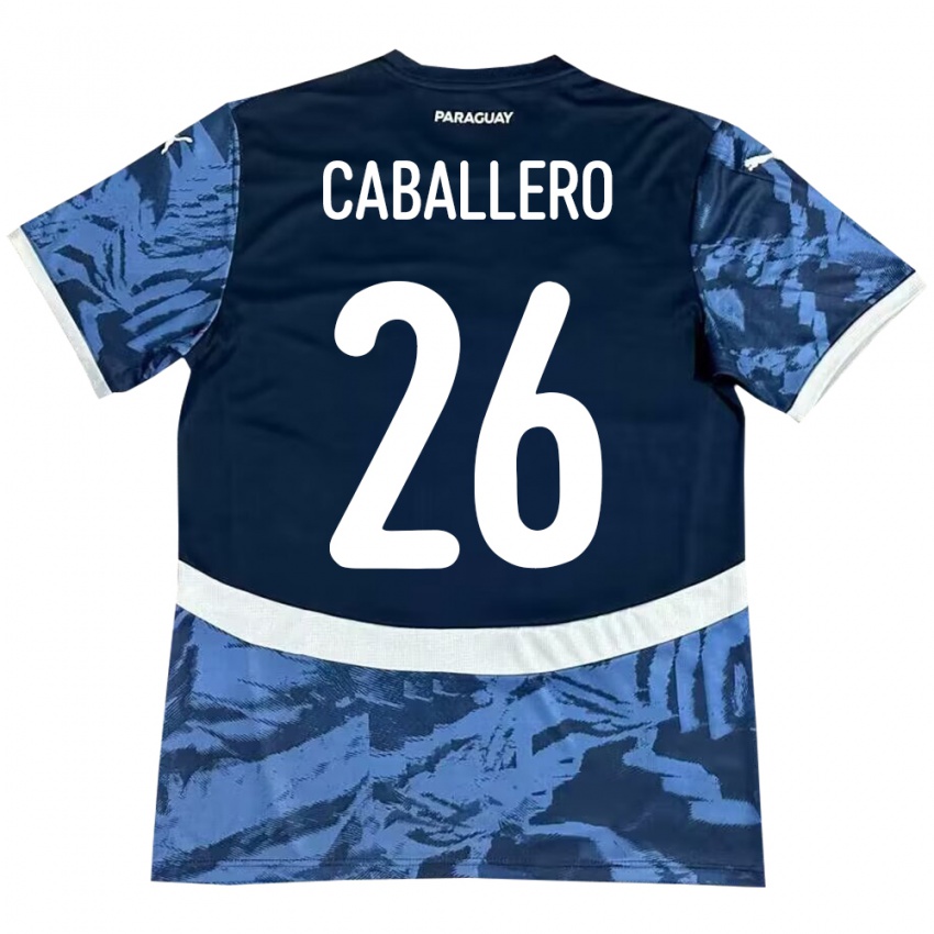 Børn Paraguay Hernesto Caballero #26 Blå Udebane Spillertrøjer 24-26 Trøje T-Shirt