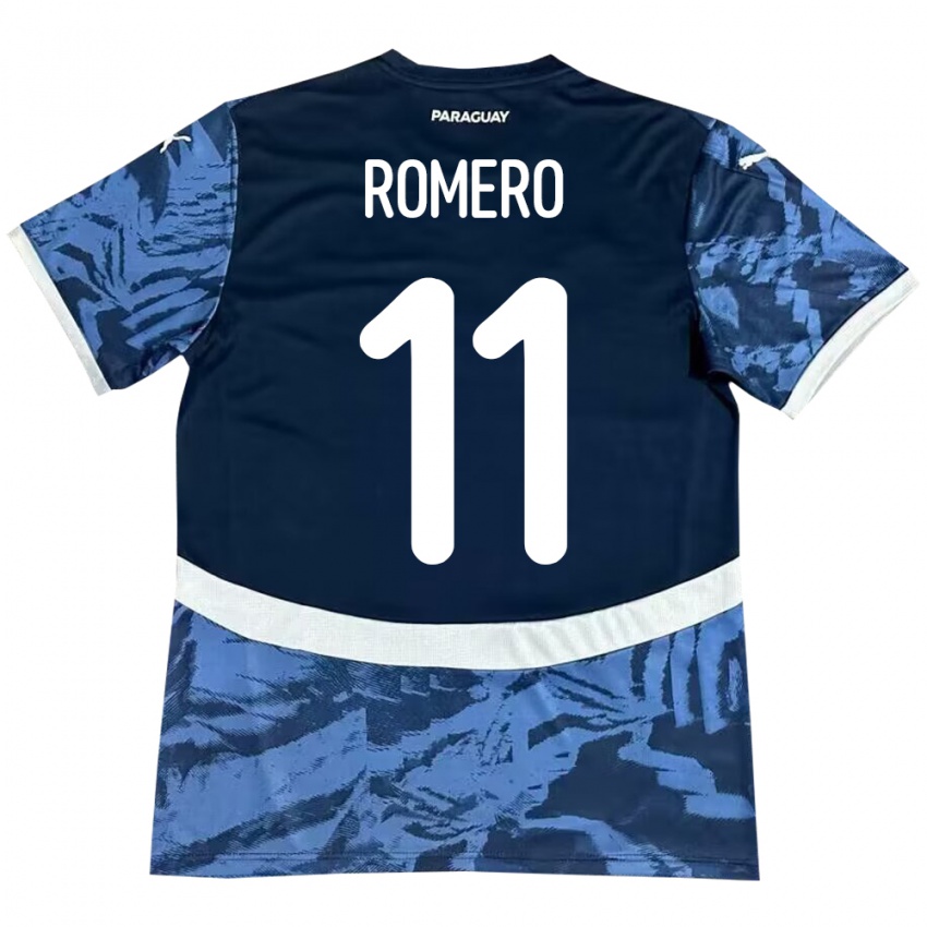 Børn Paraguay Ángel Romero #11 Blå Udebane Spillertrøjer 24-26 Trøje T-Shirt