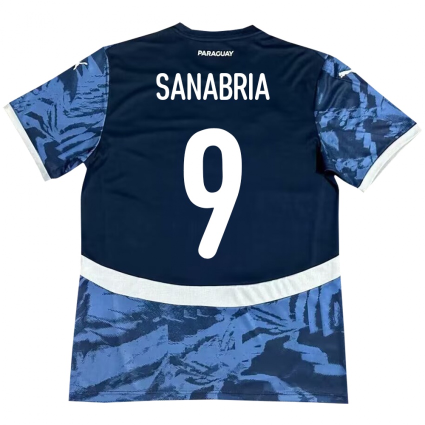 Børn Paraguay Antonio Sanabria #9 Blå Udebane Spillertrøjer 24-26 Trøje T-Shirt