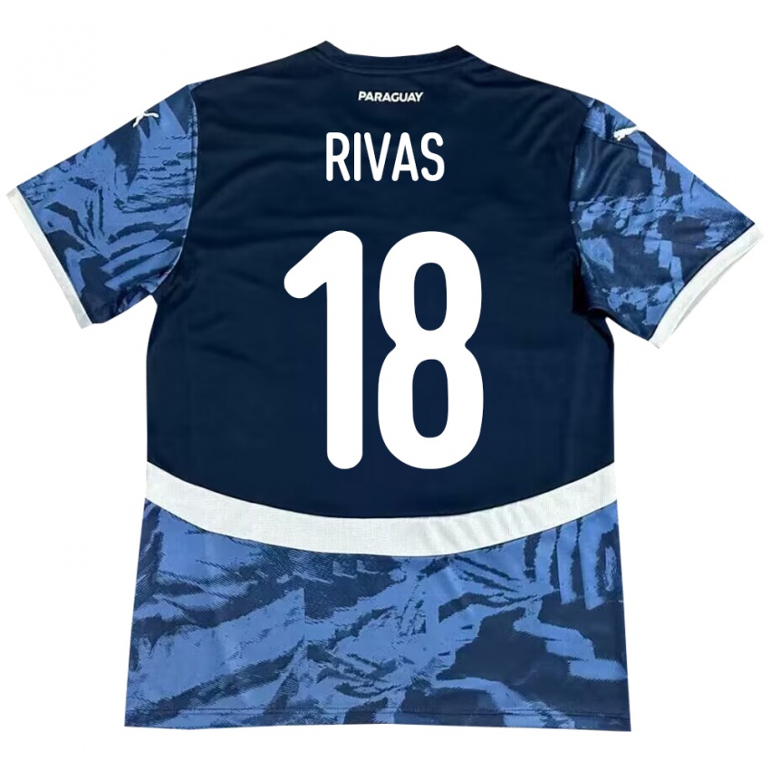 Børn Paraguay Daniel Rivas #18 Blå Udebane Spillertrøjer 24-26 Trøje T-Shirt