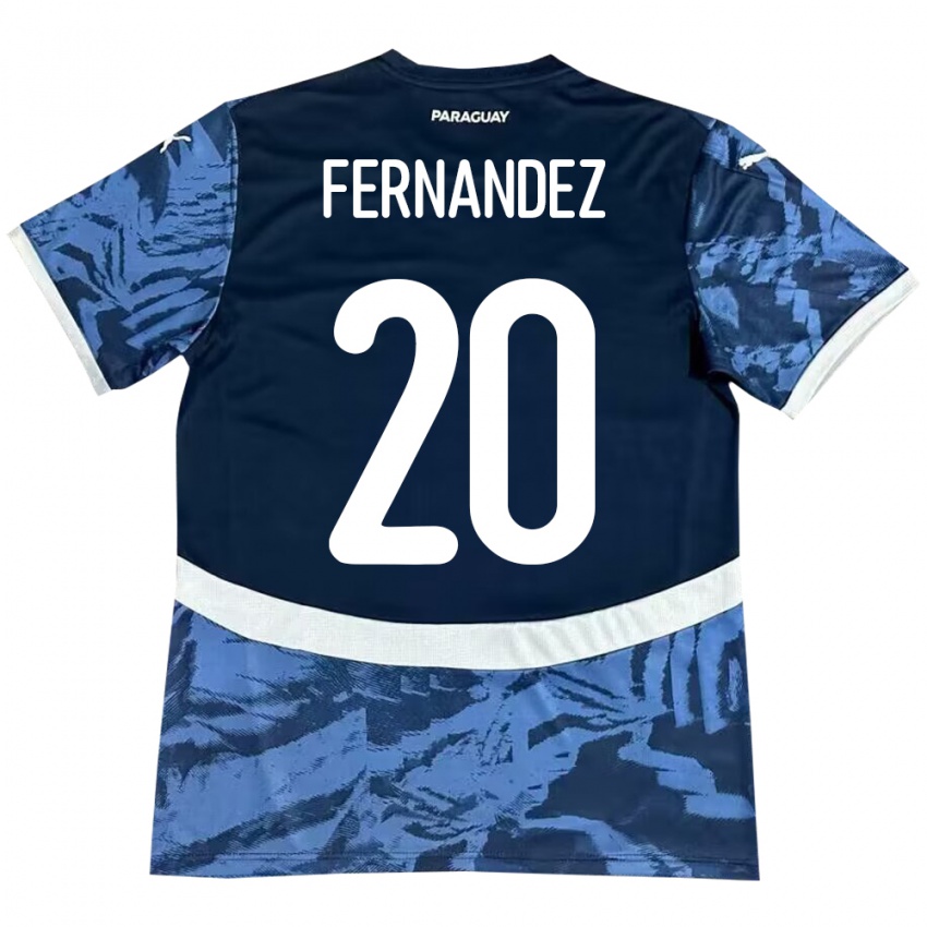 Børn Paraguay Marcelo Fernández #20 Blå Udebane Spillertrøjer 24-26 Trøje T-Shirt