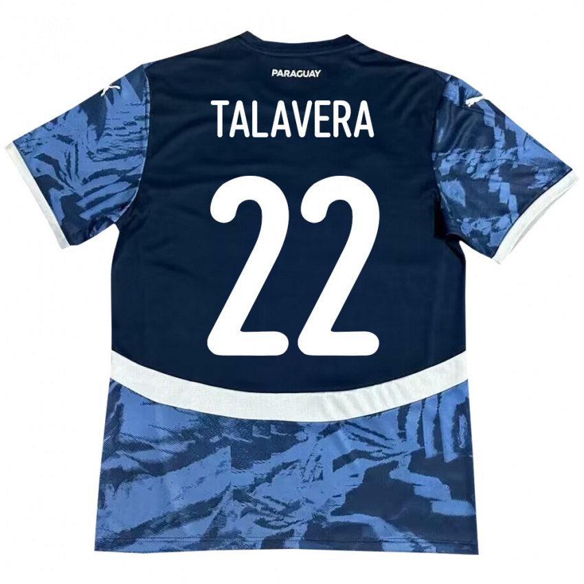 Børn Paraguay Javier Talavera #22 Blå Udebane Spillertrøjer 24-26 Trøje T-Shirt