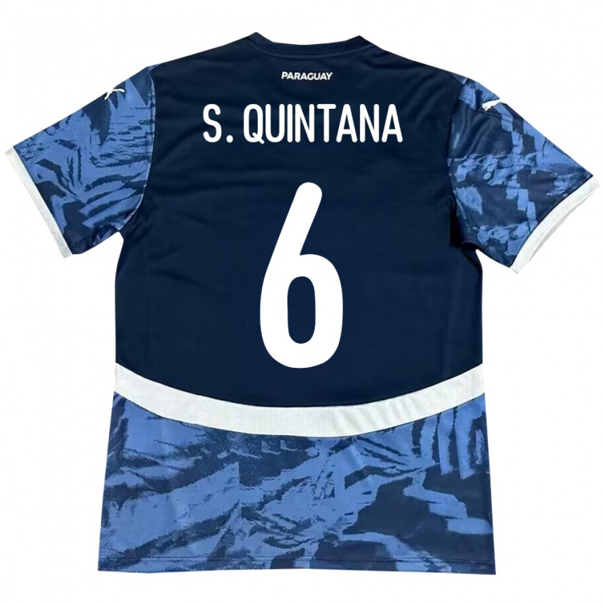 Børn Paraguay Sebastián Quintana #6 Blå Udebane Spillertrøjer 24-26 Trøje T-Shirt