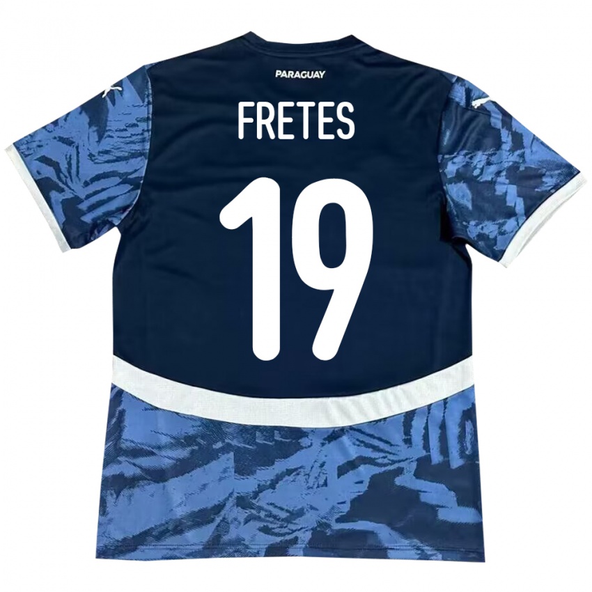 Børn Paraguay Alexis Fretes #19 Blå Udebane Spillertrøjer 24-26 Trøje T-Shirt