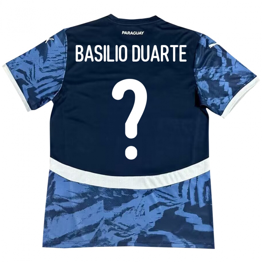 Børn Paraguay Basilio Duarte #0 Blå Udebane Spillertrøjer 24-26 Trøje T-Shirt