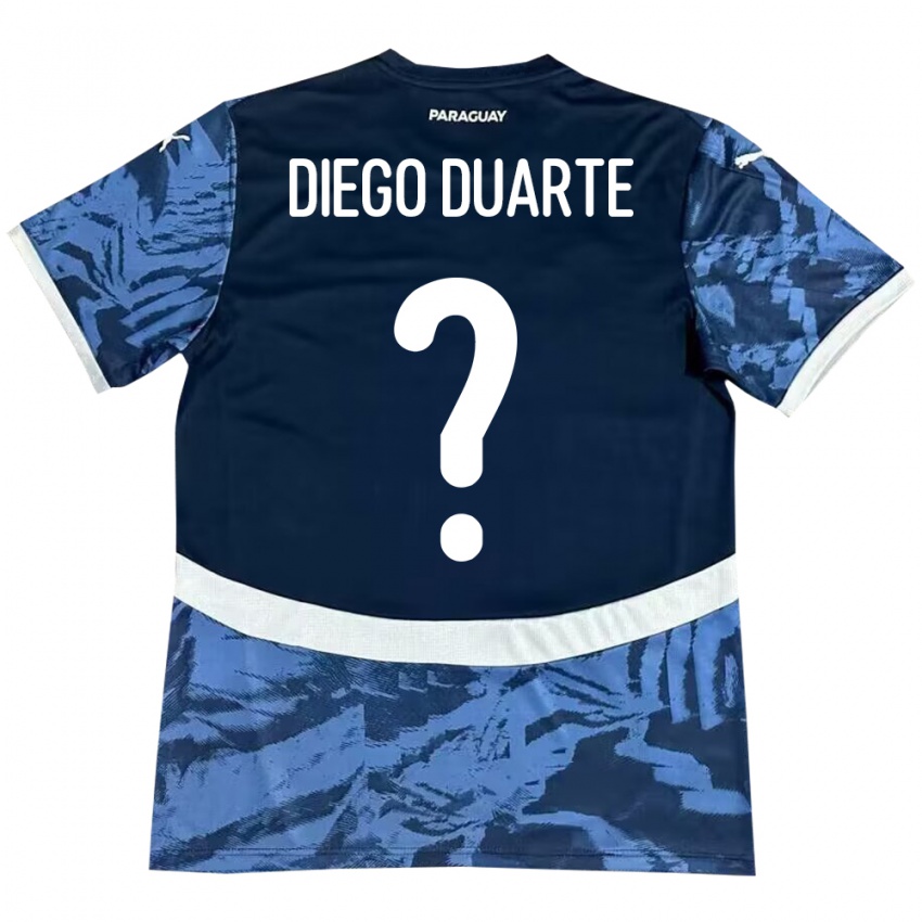 Børn Paraguay Diego Duarte #0 Blå Udebane Spillertrøjer 24-26 Trøje T-Shirt