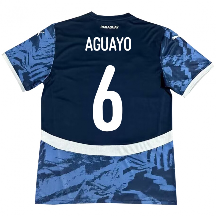 Børn Paraguay Ángel Aguayo #6 Blå Udebane Spillertrøjer 24-26 Trøje T-Shirt