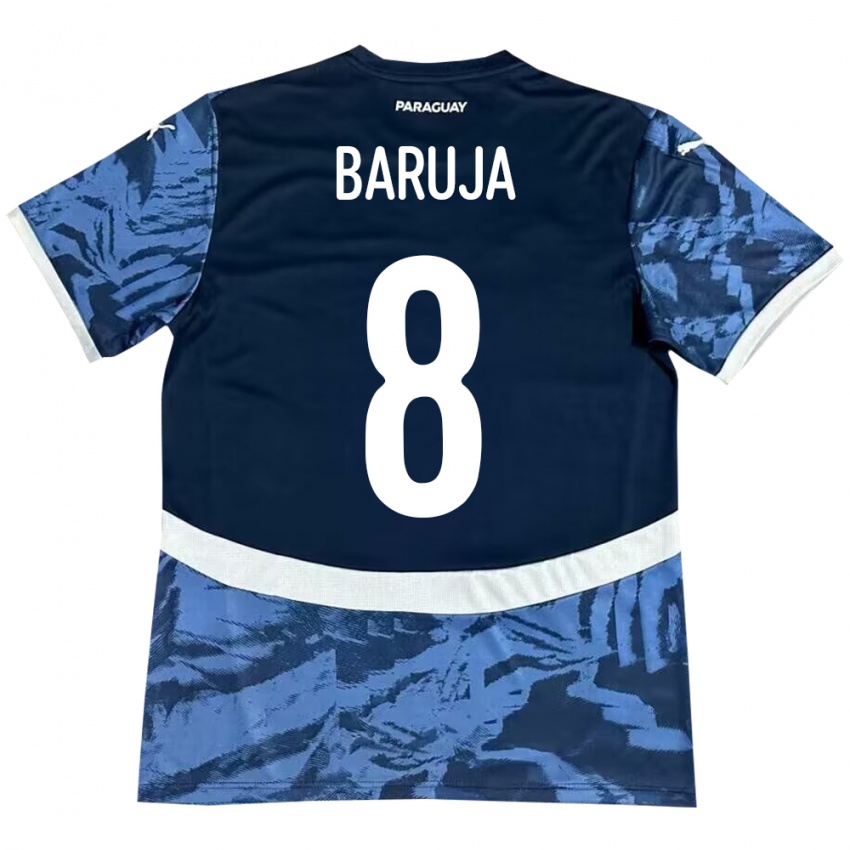 Børn Paraguay Fabrizio Baruja #8 Blå Udebane Spillertrøjer 24-26 Trøje T-Shirt