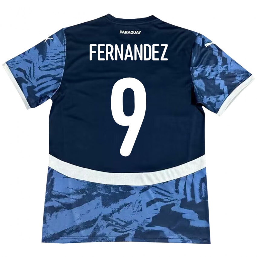 Børn Paraguay David Fernández #9 Blå Udebane Spillertrøjer 24-26 Trøje T-Shirt