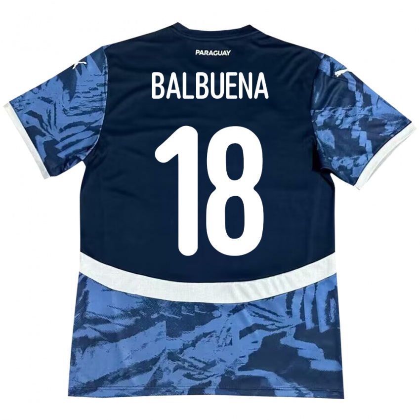 Børn Paraguay Axel Balbuena #18 Blå Udebane Spillertrøjer 24-26 Trøje T-Shirt