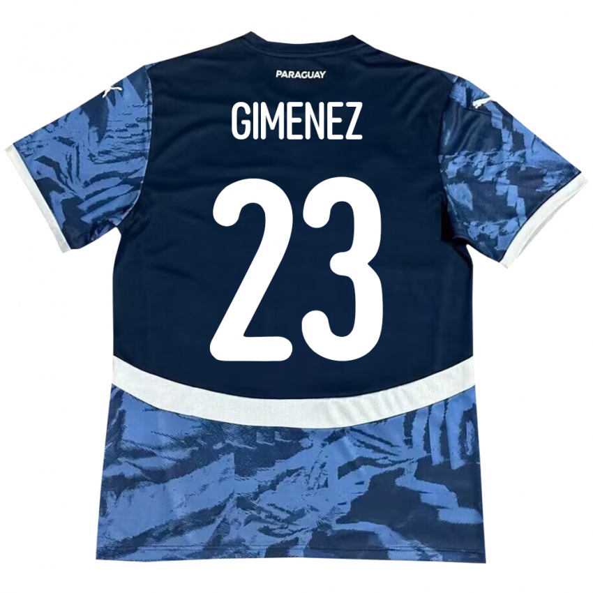 Børn Paraguay Miguel Giménez #23 Blå Udebane Spillertrøjer 24-26 Trøje T-Shirt