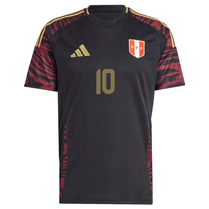 Børn Peru Thiago Salinas #10 Sort Udebane Spillertrøjer 24-26 Trøje T-Shirt