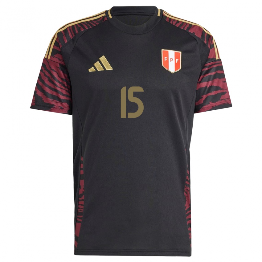 Børn Peru Miguel Araujo #15 Sort Udebane Spillertrøjer 24-26 Trøje T-Shirt