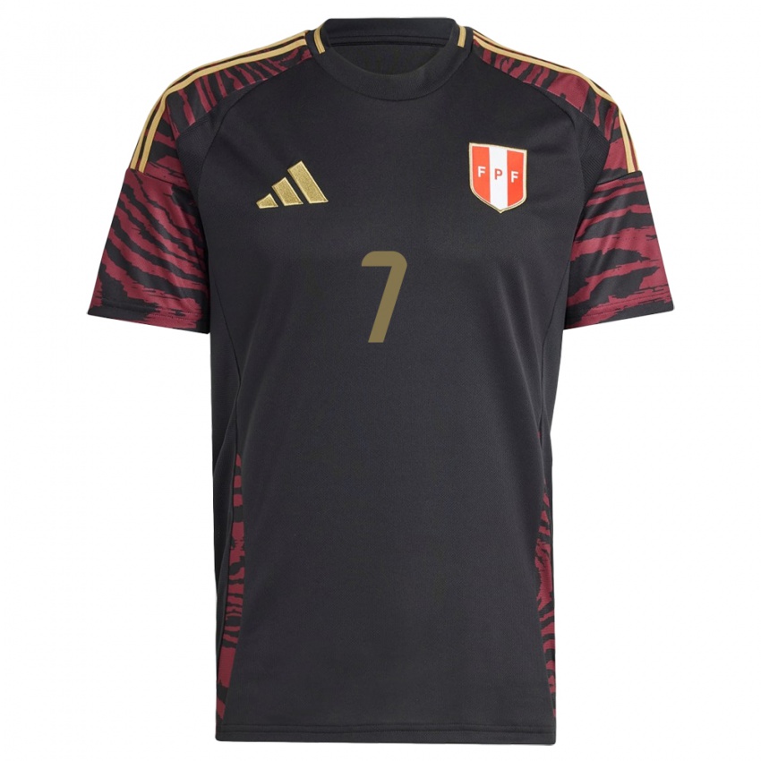 Børn Peru Hiroshi Mejía #7 Sort Udebane Spillertrøjer 24-26 Trøje T-Shirt