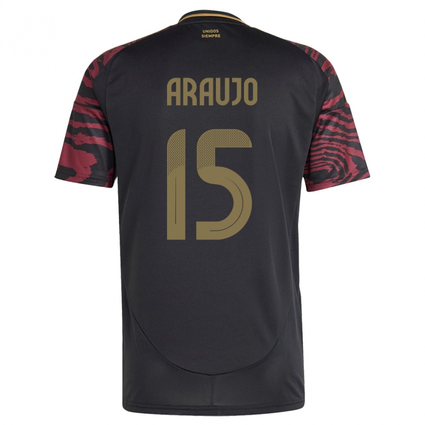 Børn Peru Miguel Araujo #15 Sort Udebane Spillertrøjer 24-26 Trøje T-Shirt