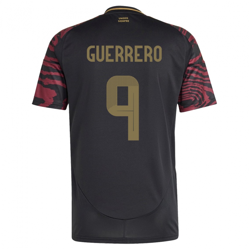 Børn Peru Paolo Guerrero #9 Sort Udebane Spillertrøjer 24-26 Trøje T-Shirt