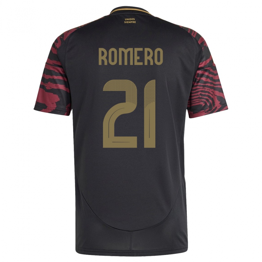 Børn Peru Diego Romero #21 Sort Udebane Spillertrøjer 24-26 Trøje T-Shirt