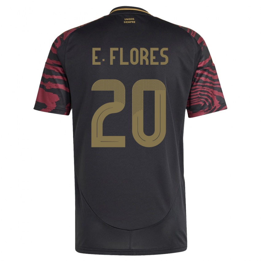 Børn Peru Edison Flores #20 Sort Udebane Spillertrøjer 24-26 Trøje T-Shirt