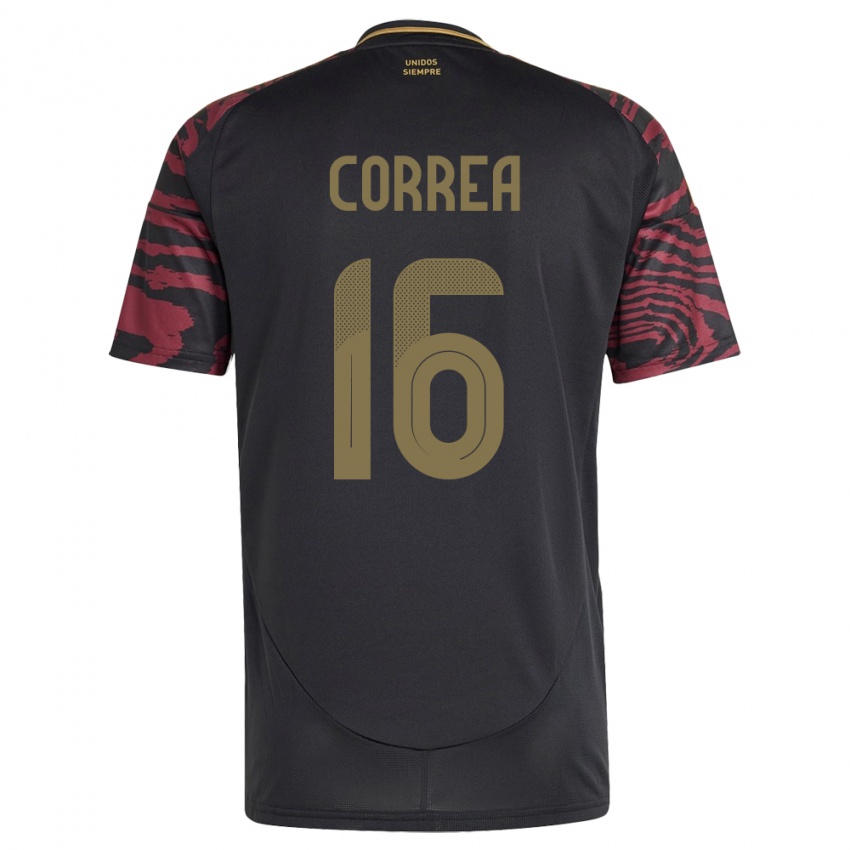 Børn Peru Eslyn Correa #16 Sort Udebane Spillertrøjer 24-26 Trøje T-Shirt