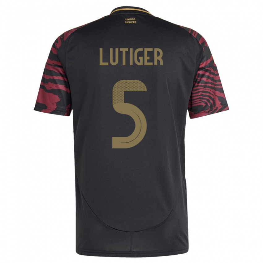 Børn Peru Rafael Lutiger #5 Sort Udebane Spillertrøjer 24-26 Trøje T-Shirt