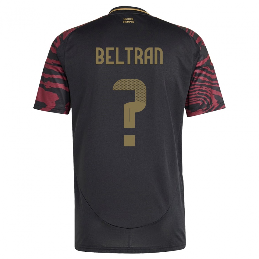 Børn Peru Adrián Beltrán #0 Sort Udebane Spillertrøjer 24-26 Trøje T-Shirt