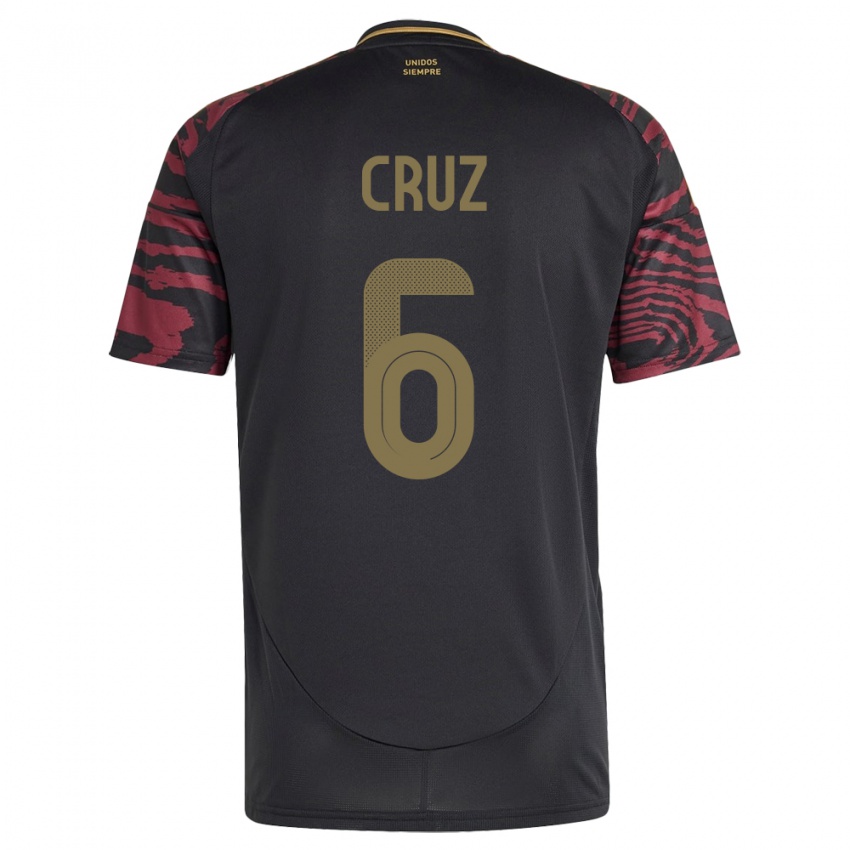 Børn Peru Esteban Cruz #6 Sort Udebane Spillertrøjer 24-26 Trøje T-Shirt