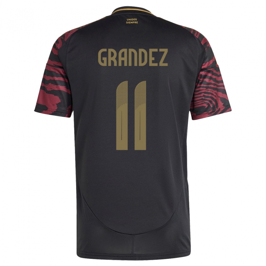 Børn Peru Guillermo Grández #11 Sort Udebane Spillertrøjer 24-26 Trøje T-Shirt