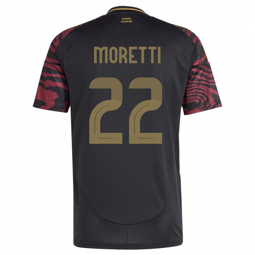 Børn Peru Jair Moretti #22 Sort Udebane Spillertrøjer 24-26 Trøje T-Shirt