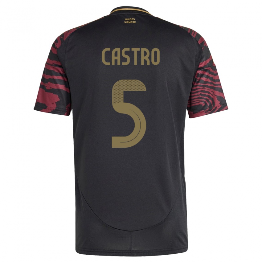 Børn Peru Rosa Castro #5 Sort Udebane Spillertrøjer 24-26 Trøje T-Shirt