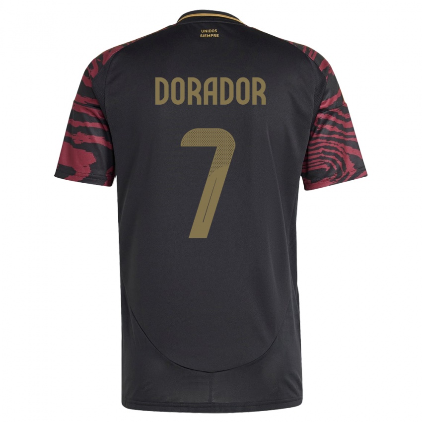 Børn Peru Sandy Dorador #7 Sort Udebane Spillertrøjer 24-26 Trøje T-Shirt