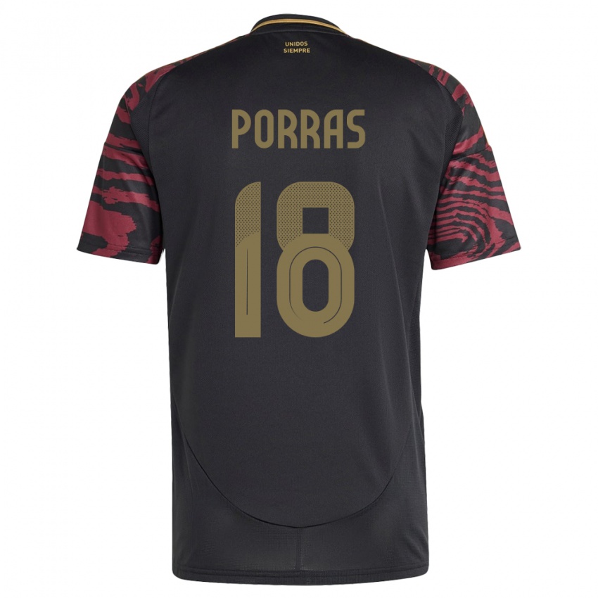 Børn Peru Sashenka Porras #18 Sort Udebane Spillertrøjer 24-26 Trøje T-Shirt