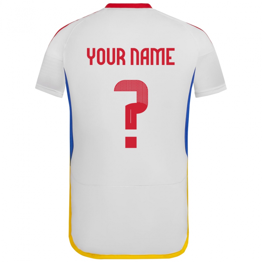Børn Venezuela Dit Navn #0 Hvid Udebane Spillertrøjer 24-26 Trøje T-Shirt