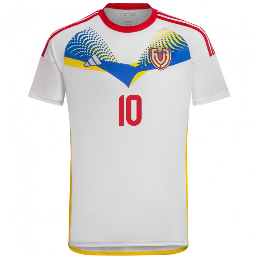 Børn Venezuela Yerliane Moreno #10 Hvid Udebane Spillertrøjer 24-26 Trøje T-Shirt