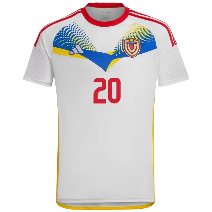 Børn Venezuela Andrés Romero #20 Hvid Udebane Spillertrøjer 24-26 Trøje T-Shirt