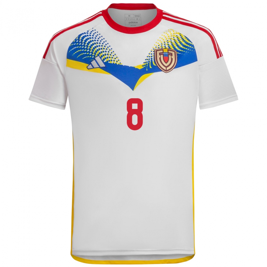 Børn Venezuela Tomás Rincón #8 Hvid Udebane Spillertrøjer 24-26 Trøje T-Shirt