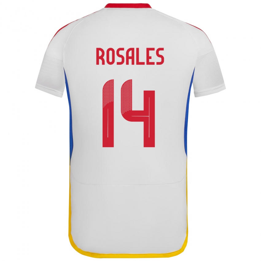 Børn Venezuela Roberto Rosales #14 Hvid Udebane Spillertrøjer 24-26 Trøje T-Shirt