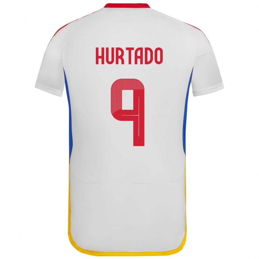 Børn Venezuela Jan Hurtado #9 Hvid Udebane Spillertrøjer 24-26 Trøje T-Shirt